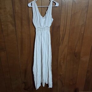 Terzo Millennio Cloud White Linen Dress Made Italy Beach Boho Resort Small